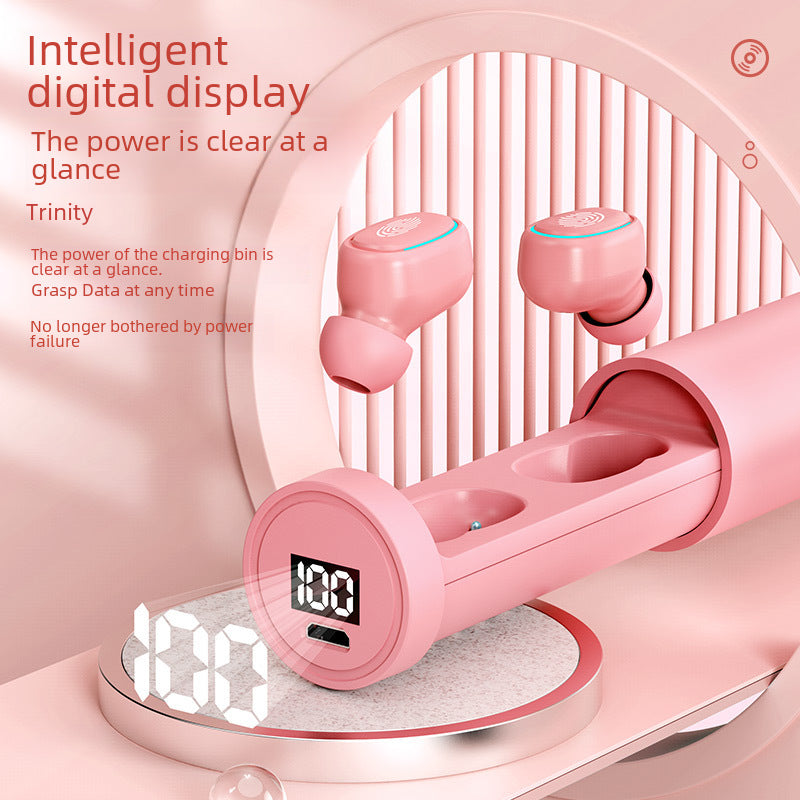 New TWS Chimney Real Wireless Bluetooth 5.3 Headset Intelligent Digital Display Long Endurance Binaural Sports Bluetooth Headset